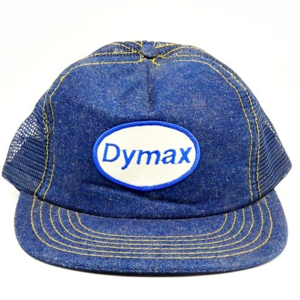 Vintage Dymax Denim Mesh Snapback Hat Blue NEW Trucker Cap